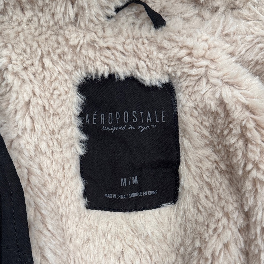 Aeropostale Black Hooded Jacket - Picture 2 of 2
